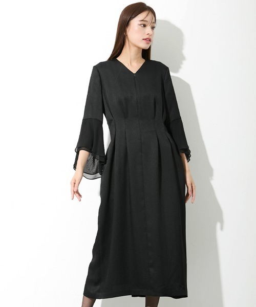 セール】喪服・礼服｜日本製｜米沢織｜フレアスリーブ｜ワンピース