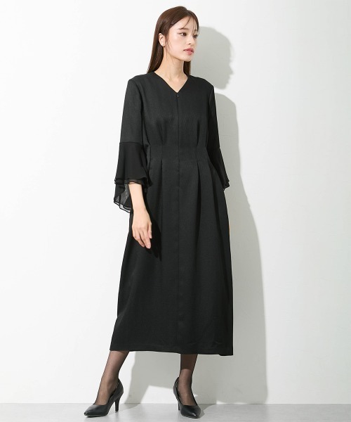 セール】喪服・礼服｜日本製｜米沢織｜フレアスリーブ｜ワンピース