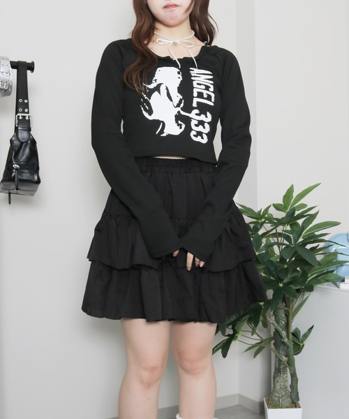sevens(セブンズ)の「【sevens】Y2Kネックデザインちびロンティ(Tシャツ/カットソー・レディース・ブラック/グレー・FREE)」の20枚目の写真