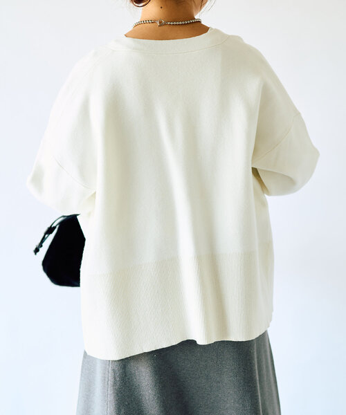 un dix cors（アンディコール）の「《オンオフ兼用・厚すぎず薄すぎず》ミラノリブカーデ（カーディガン/ボレロ・レディース・オフホワイト/グレー/ブラック・FREE）」の17枚目の写真