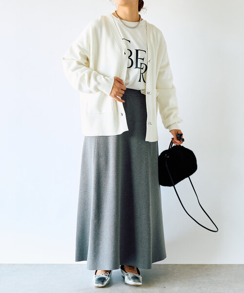 un dix cors（アンディコール）の「《オンオフ兼用・厚すぎず薄すぎず》ミラノリブカーデ（カーディガン/ボレロ・レディース・オフホワイト/グレー/ブラック・FREE）」の22枚目の写真