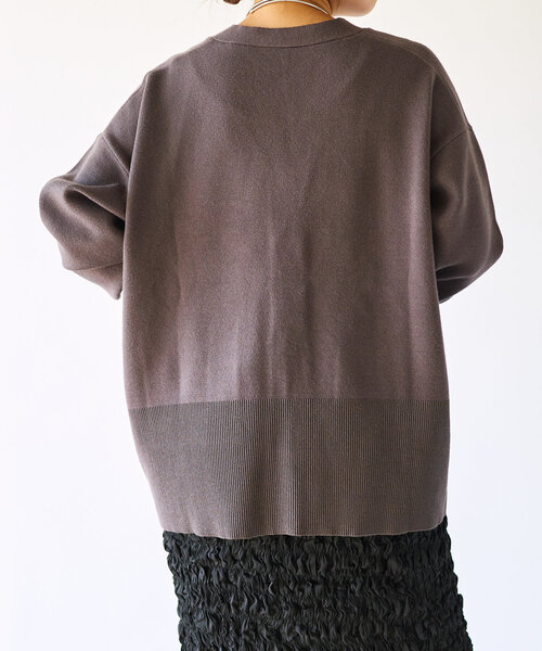 un dix cors（アンディコール）の「《オンオフ兼用・厚すぎず薄すぎず》ミラノリブカーデ（カーディガン/ボレロ・レディース・オフホワイト/グレー/ブラック・FREE）」の7枚目の写真