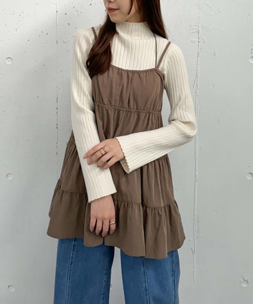 archives(アルシーヴ)の「ティアードミニキャミワンピース(ワンピース・レディース・アイボリー/ブラック/ブラウン・MEDIUM)」の19枚目の写真