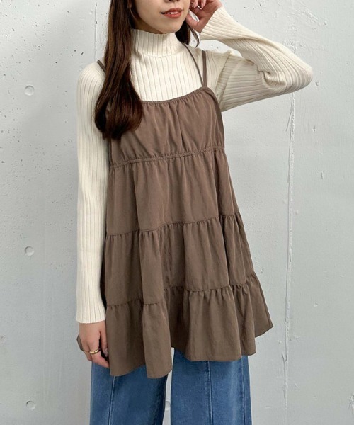 archives(アルシーヴ)の「ティアードミニキャミワンピース(ワンピース・レディース・アイボリー/ブラック/ブラウン・MEDIUM)」の20枚目の写真