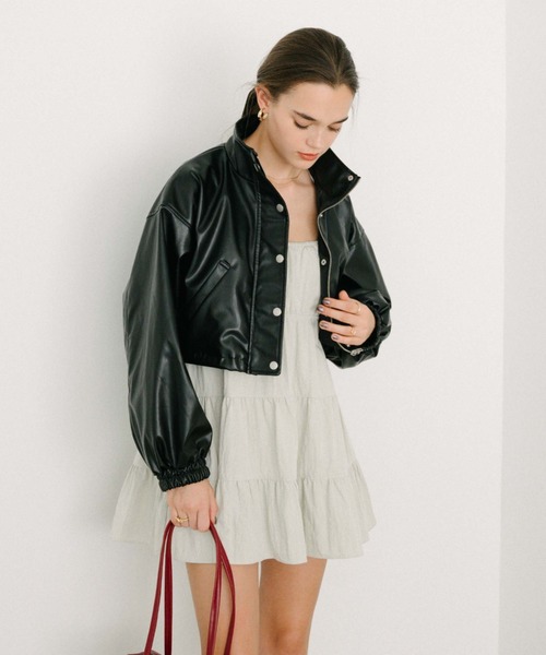 archives(アルシーヴ)の「ティアードミニキャミワンピース(ワンピース・レディース・アイボリー/ブラック/ブラウン・MEDIUM)」の4枚目の写真