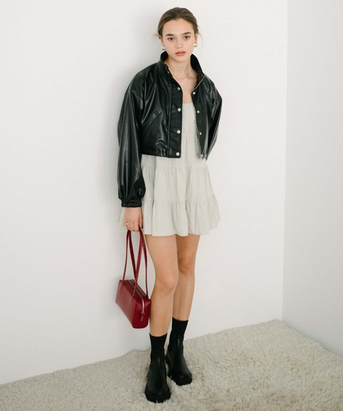 archives(アルシーヴ)の「ティアードミニキャミワンピース(ワンピース・レディース・アイボリー/ブラック/ブラウン・MEDIUM)」の11枚目の写真