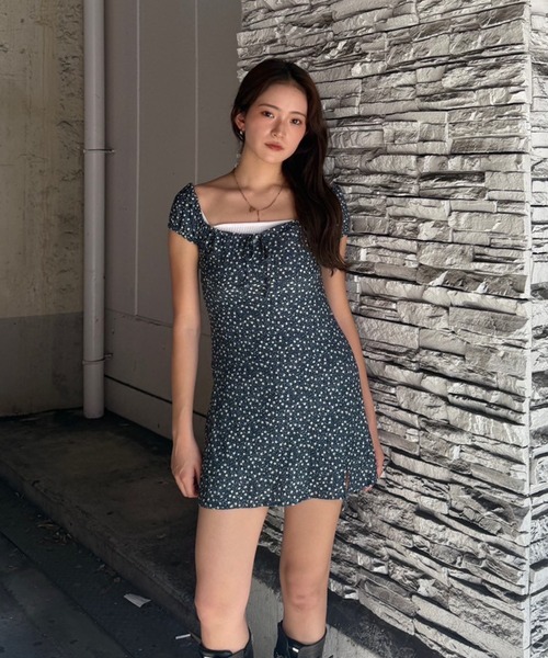 セール】フロレットショートスリーブミニドレス（ワンピース）｜ACLENT