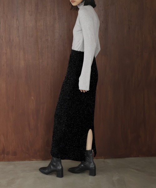 ガラスヤーンニットスカート（スカート）｜hellam（へラム）