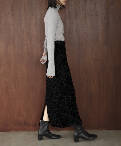 ガラスヤーンニットスカート（スカート）｜hellam（へラム）