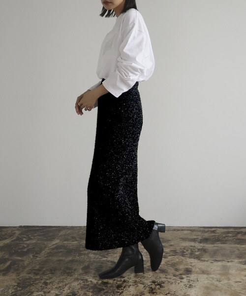 ガラスヤーンニットスカート（スカート）｜hellam（へラム）