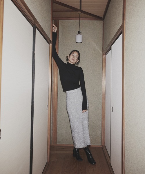 ガラスヤーンニットスカート（スカート）｜hellam（へラム）