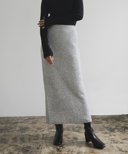 ガラスヤーンニットスカート（スカート）｜hellam（へラム）