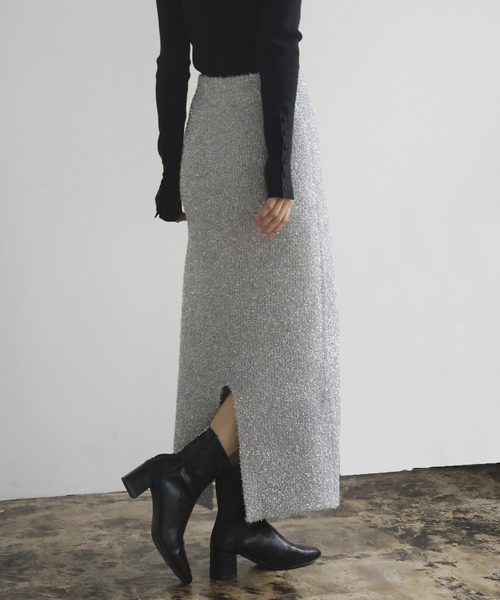ガラスヤーンニットスカート（スカート）｜hellam（へラム）