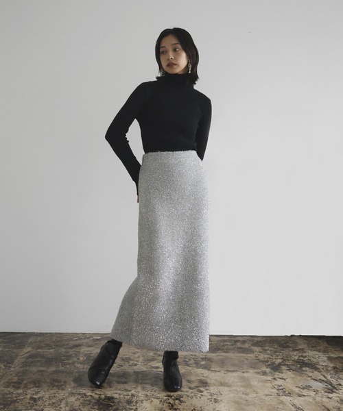 ガラスヤーンニットスカート（スカート）｜hellam（へラム）