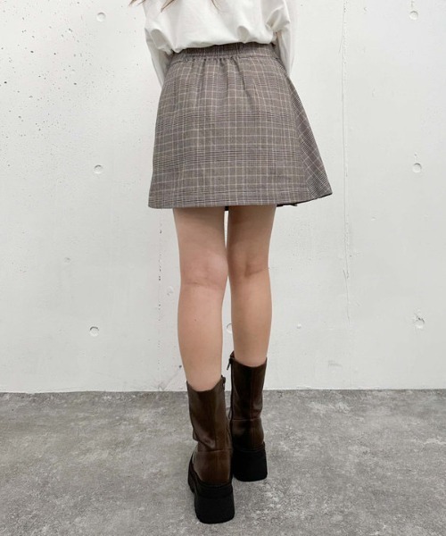 archives(アルシーヴ)の「【セットアップ対応】チェックラッププリーツミニスカート(スカート・レディース・グレー/モカ・MEDIUM)」の11枚目の写真
