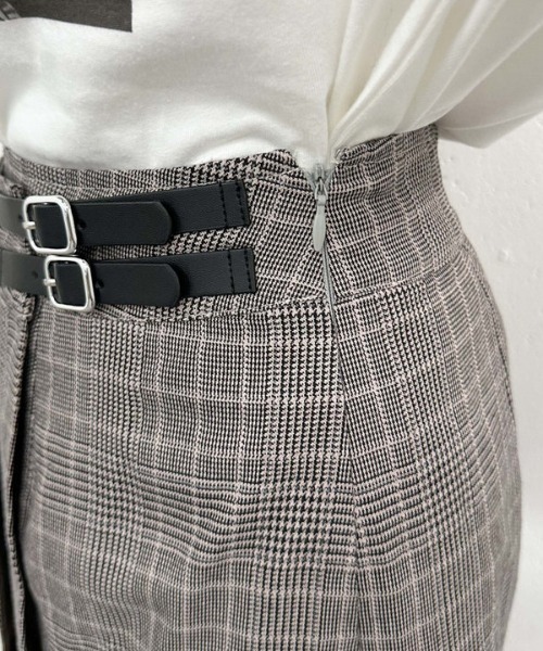 archives(アルシーヴ)の「【セットアップ対応】チェックラッププリーツミニスカート(スカート・レディース・グレー/モカ・MEDIUM)」の22枚目の写真