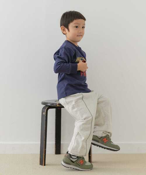 FRUIT OF THE LOOM（フルーツオブザルーム）の「FRUIT OF THE LOOM　フロッキープリント長袖Tシャツ(KIDS)（Tシャツ/カットソー・キッズ・ネイビー/アイボリー・130/120/110/140）」の15枚目の写真