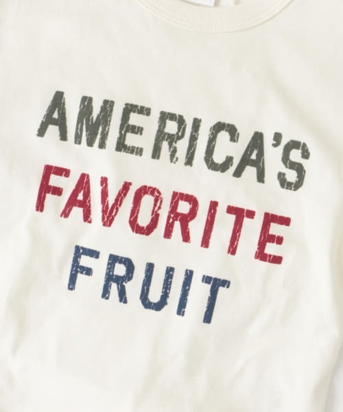 FRUIT OF THE LOOM（フルーツオブザルーム）の「FRUIT OF THE LOOM　フロッキープリント長袖Tシャツ(KIDS)（Tシャツ/カットソー・キッズ・ネイビー/アイボリー・130/120/110/140）」の10枚目の写真