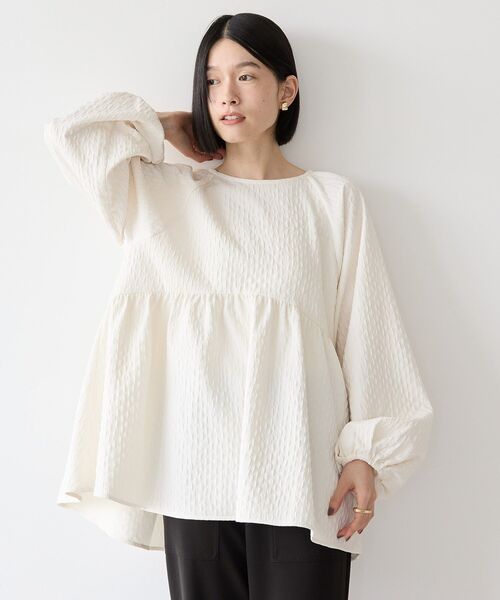 AMERICAN HOLIC(アメリカンホリック)の「ジャガードティアードブラウス(シャツ/ブラウス・レディース・ブラック/アイボリー・L/M)」の11枚目の写真