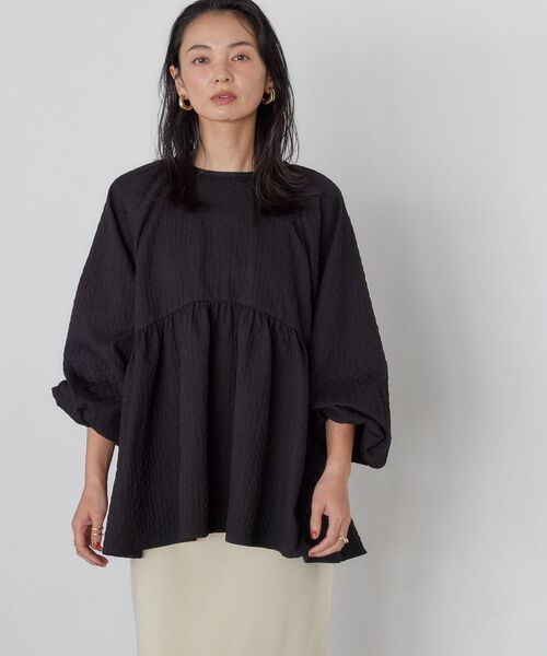 AMERICAN HOLIC(アメリカンホリック)の「ジャガードティアードブラウス(シャツ/ブラウス・レディース・ブラック/アイボリー・L/M)」の13枚目の写真