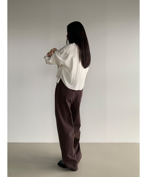 Didot.showroom（ディドット ショールーム）の「ディープカラーワイドデニムパンツ（デニムパンツ・レディース・ブルー/ブラウン・S/M）」の6枚目の写真