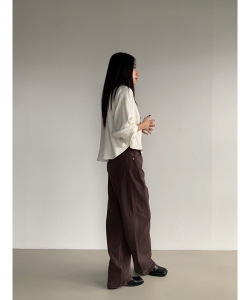 Didot.showroom（ディドット ショールーム）の「ディープカラーワイドデニムパンツ（デニムパンツ・レディース・ブルー/ブラウン・S/M）」の11枚目の写真