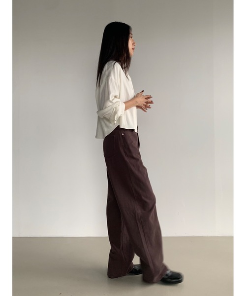 Didot.showroom（ディドット ショールーム）の「ディープカラーワイドデニムパンツ（デニムパンツ・レディース・ブルー/ブラウン・S/M）」の10枚目の写真