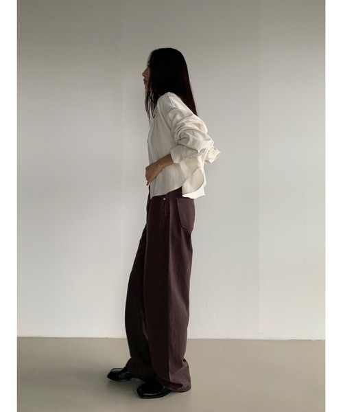 Didot.showroom（ディドット ショールーム）の「ディープカラーワイドデニムパンツ（デニムパンツ・レディース・ブルー/ブラウン・S/M）」の4枚目の写真