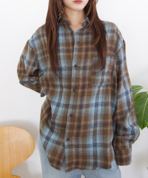 Good Riddance（グッドリダンス）の「ルーズフィット ユニセックス チェックシャツ（シャツ/ブラウス・メンズ・ブルー/レッド・L/M）」の18枚目の写真