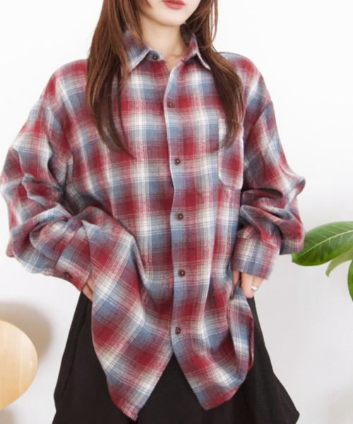 【ACOVER】24SS・ユニセックス★タータンZチェックフードシャツ 모4_pkBrx9d.jpg