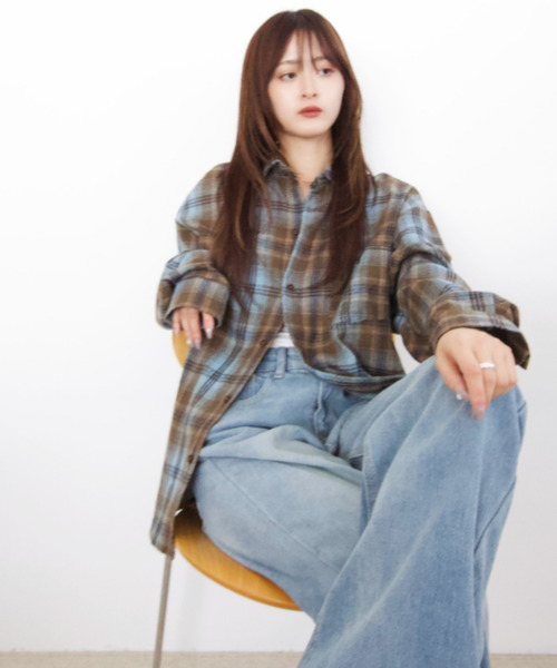 Good Riddance（グッドリダンス）の「ルーズフィット ユニセックス チェックシャツ（シャツ/ブラウス・メンズ・ブルー/レッド・L/M）」の20枚目の写真