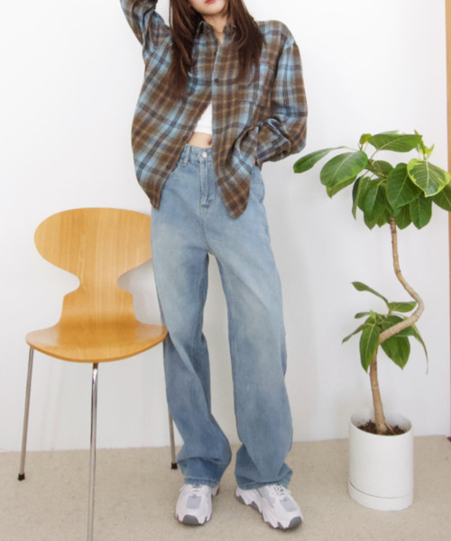 Good Riddance（グッドリダンス）の「ルーズフィット ユニセックス チェックシャツ（シャツ/ブラウス・メンズ・ブルー/レッド・L/M）」の21枚目の写真