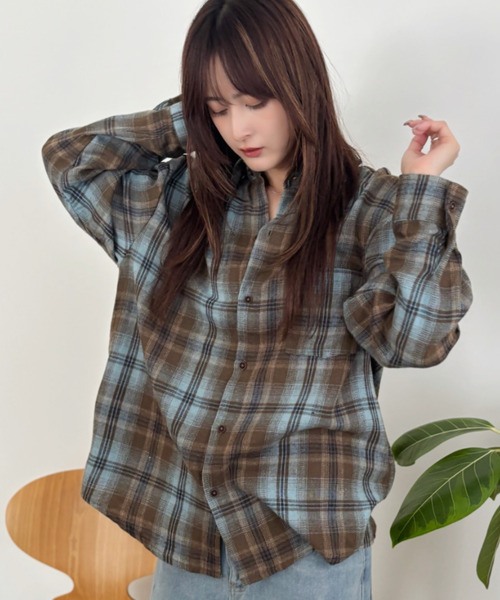 Good Riddance（グッドリダンス）の「ルーズフィット ユニセックス チェックシャツ（シャツ/ブラウス・メンズ・ブルー/レッド・L/M）」の8枚目の写真