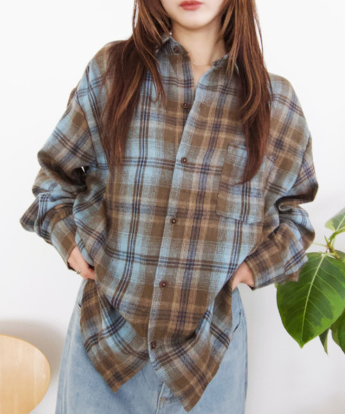 Good Riddance（グッドリダンス）の「ルーズフィット ユニセックス チェックシャツ（シャツ/ブラウス・メンズ・ブルー/レッド・L/M）」の13枚目の写真