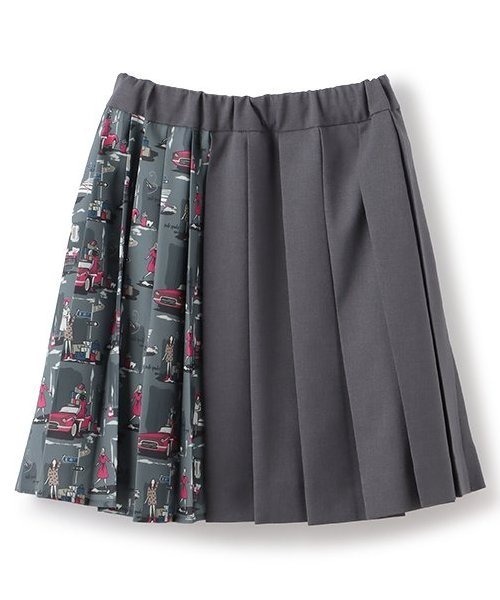 kate spade new york kids(ケイトスペードニューヨーク)の「ガールズ クロスロードプリーツスカート(スカート・キッズ・チャコール/ベージュ・140cm/150cm/160cm)」の4枚目の写真
