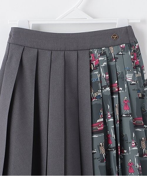 kate spade new york kids(ケイトスペードニューヨーク)の「ガールズ クロスロードプリーツスカート(スカート・キッズ・チャコール/ベージュ・140cm/150cm/160cm)」の5枚目の写真