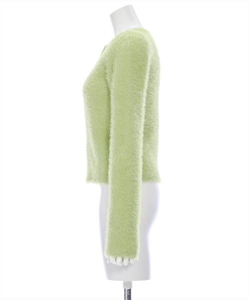 clear（クリア）の「ショートフェザーダブルジップニットトップス [オフィスカジュアル 着回し抜群 大人]≪再入荷≫（ニット/セーター・レディース・アイボリー/グリーン/グレー/ブルー・F）」の13枚目の写真