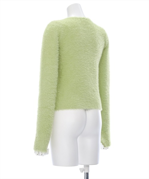 clear（クリア）の「ショートフェザーダブルジップニットトップス [オフィスカジュアル 着回し抜群 大人]≪再入荷≫（ニット/セーター・レディース・アイボリー/グリーン/グレー/ブルー・F）」の14枚目の写真