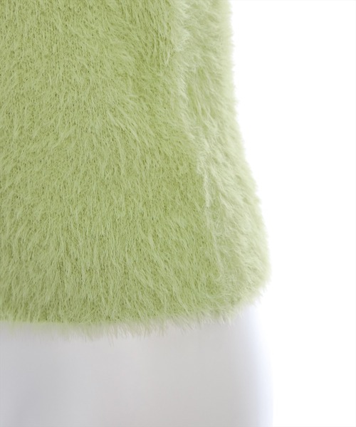 clear（クリア）の「ショートフェザーダブルジップニットトップス [オフィスカジュアル 着回し抜群 大人]≪再入荷≫（ニット/セーター・レディース・アイボリー/グリーン/グレー/ブルー・F）」の18枚目の写真