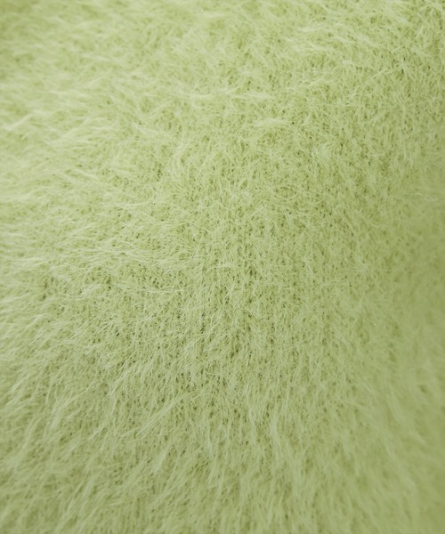 clear（クリア）の「ショートフェザーダブルジップニットトップス [オフィスカジュアル 着回し抜群 大人]≪再入荷≫（ニット/セーター・レディース・アイボリー/グリーン/グレー/ブルー・F）」の19枚目の写真