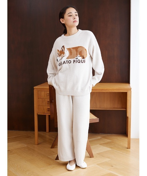*新品 gelato pique Gargen エアリリーヤーンロングパンツ* gelato pique（ジェラートピケ）の「エアモコSLEEPING DOG