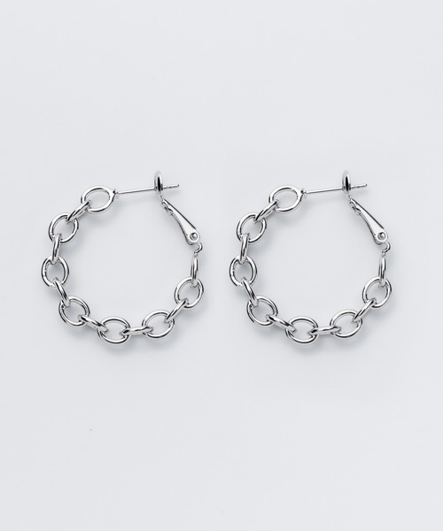 チェーンフープピアス  (両耳用)