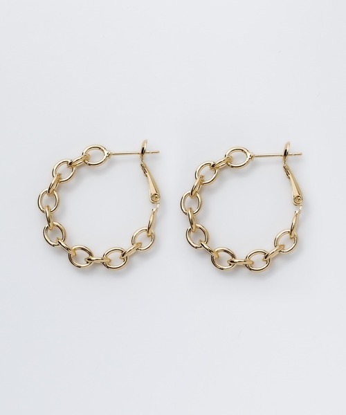 チェーンフープピアス  (両耳用)