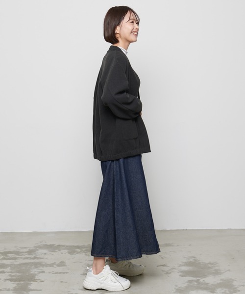 Arnold Palmer（アーノルドパーマー）の「ウールライク メルトン コクーンジャケット（ノーカラージャケット・レディース・キャメル/ネイビー/ダークグレー・S/L/M）」の12枚目の写真