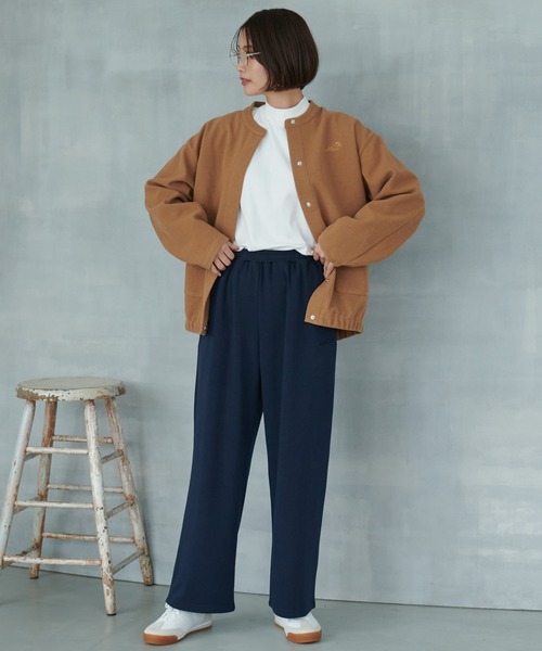 Arnold Palmer（アーノルドパーマー）の「ウールライク メルトン コクーンジャケット（ノーカラージャケット・レディース・キャメル/ネイビー/ダークグレー・S/L/M）」の6枚目の写真