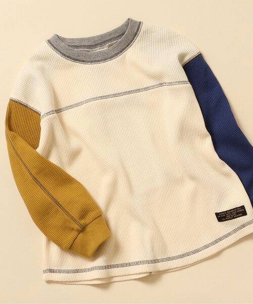 BREEZE(ブリーズ)の「【WEB限定】ワッフル長袖Tシャツ(Tシャツ/カットソー・キッズ・イエロー/ブラック/ブルー/オフホワイト/グリーン/ピンク/その他12/その他11/オレンジ・100/90/150/140/130/120/110)」の8枚目の写真