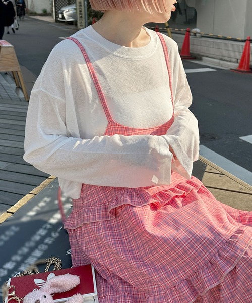 Alley Tokyo(アリートーキョー)の「スラブシアーカットロンTショート(Tシャツ/カットソー・レディース・ホワイト・FREE)」の4枚目の写真