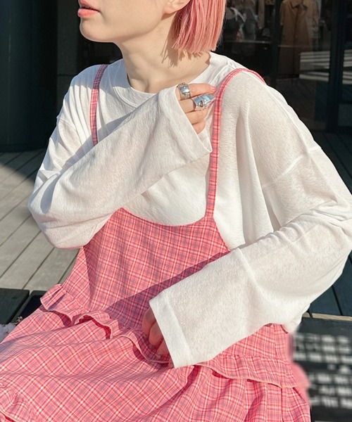 Alley Tokyo(アリートーキョー)の「スラブシアーカットロンTショート(Tシャツ/カットソー・レディース・ホワイト・FREE)」の10枚目の写真
