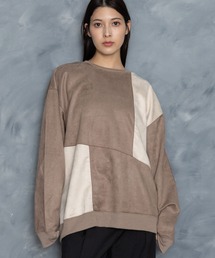 Starting Over | faux suede switching design cutsew/スウェードタッチ 切り替えデザイン カットソー(スウェット)