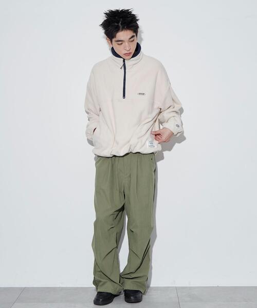 DISCUS（ディスカス）の「WEGO/DISCUSフリースハーフジッププルオーバー（スウェット・メンズ・ブルー/アイボリー/キャメル/グリーン・MEDIUM/LARGE）」の5枚目の写真